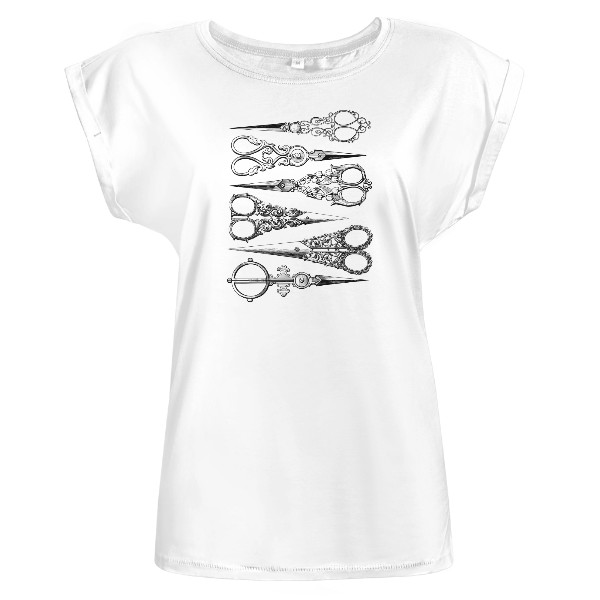 Tričko s potiskem Kadeřnice - vintage nůžky