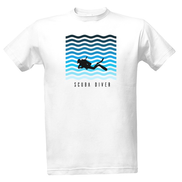 Tričko s potiskem Scuba diver - potápěč
